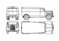 Blueprint Opel Blitz 1.5t Van 1950 A4 Photo Print
