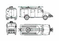Blueprint Opel Blitz 1.75t Fire Truck 1955 A4 Photo Print