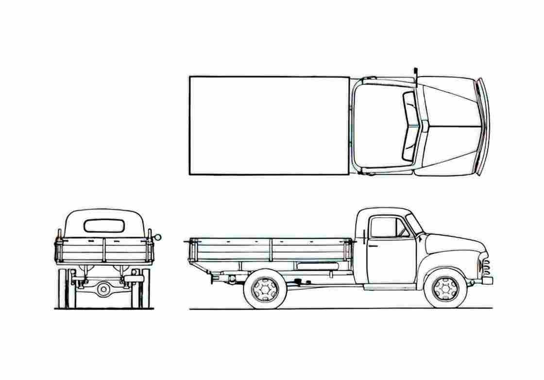 Blueprint Opel Blitz 175T Truck 1955 A4 Photo Print