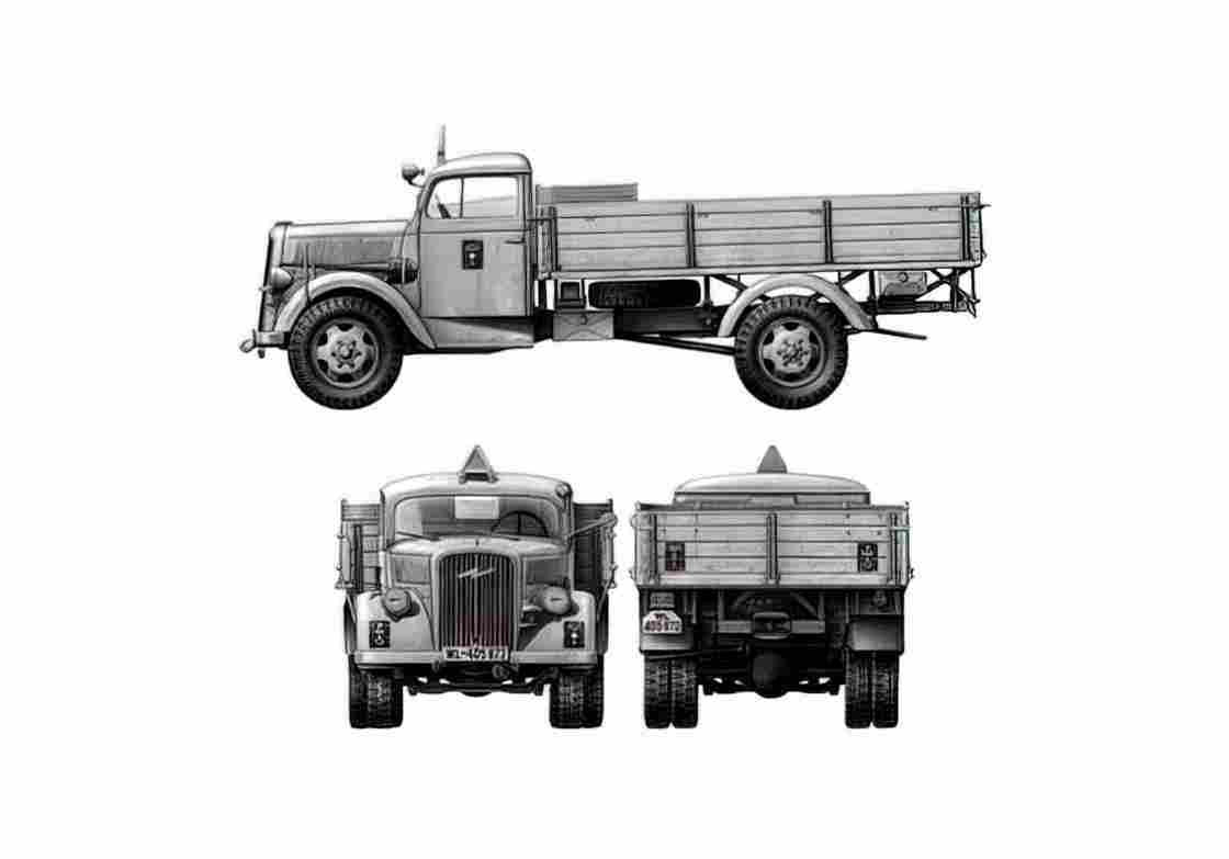 Blueprint Opel Blitz 3 t 4x2 Truck 1939 A4 Photo Print