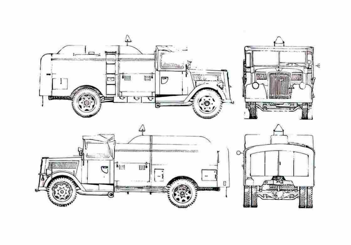 Blueprint Opel Blitz B Stoff Tanker Truck 1930 A4 Photo Print