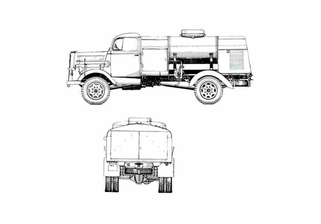 Blueprint Opel Blitz T Stoff Tanker Truck 1930 A4 Photo Print