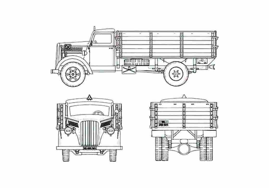 Blueprint Opel Blitz Truck 1930 A4 Photo Print