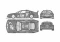 Blueprint Opel Calibra Cliff Coupe 1995 A4 Photo Print