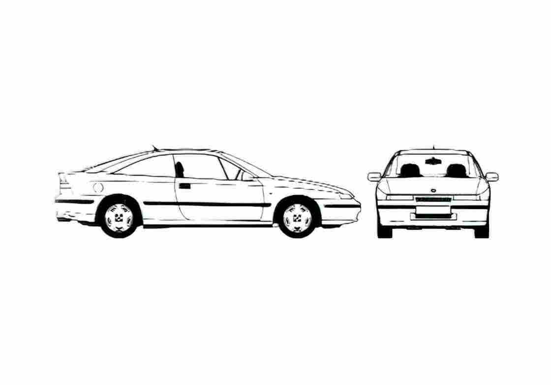 Blueprint Opel Calibra Coupe 1993 A4 Photo Print