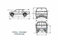 Blueprint Opel Campo Pick up A4 Photo Print