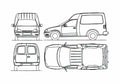 Blueprint Opel Combo Van 1999 A4 Photo Print