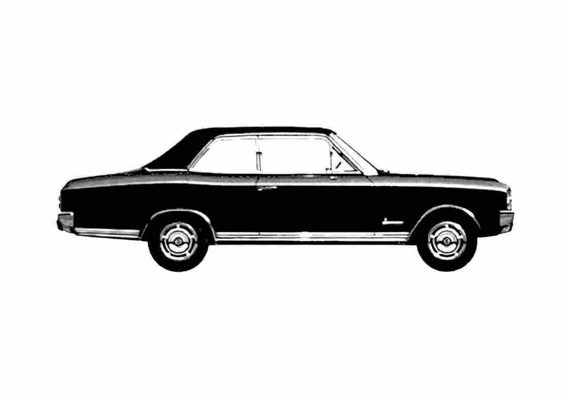Blueprint Opel Commodore A 2 door Sedan 1968 A4 Photo Print