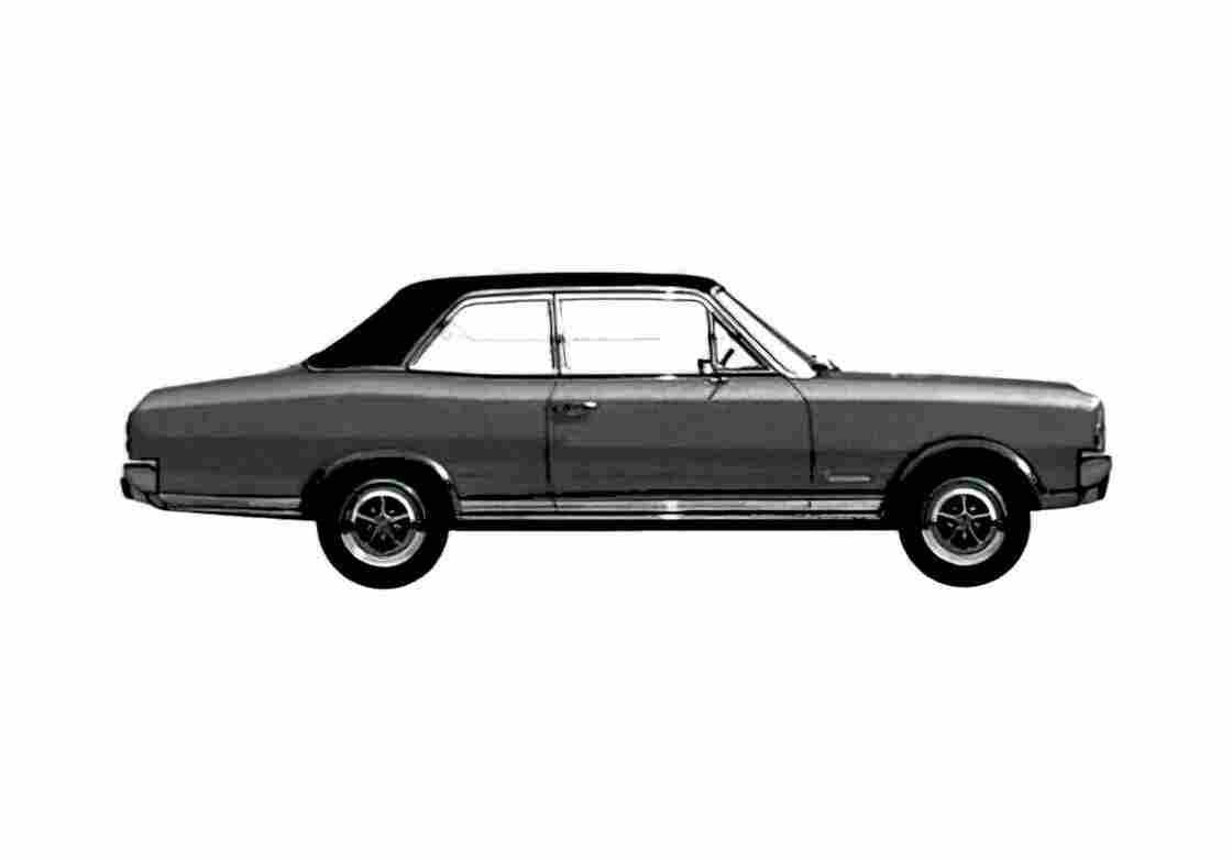 Blueprint Opel Commodore A GS 2 door Sedan 1968 A4 Photo Print