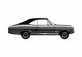 Blueprint Opel Commodore A GS Coupe 1968 A4 Photo Print