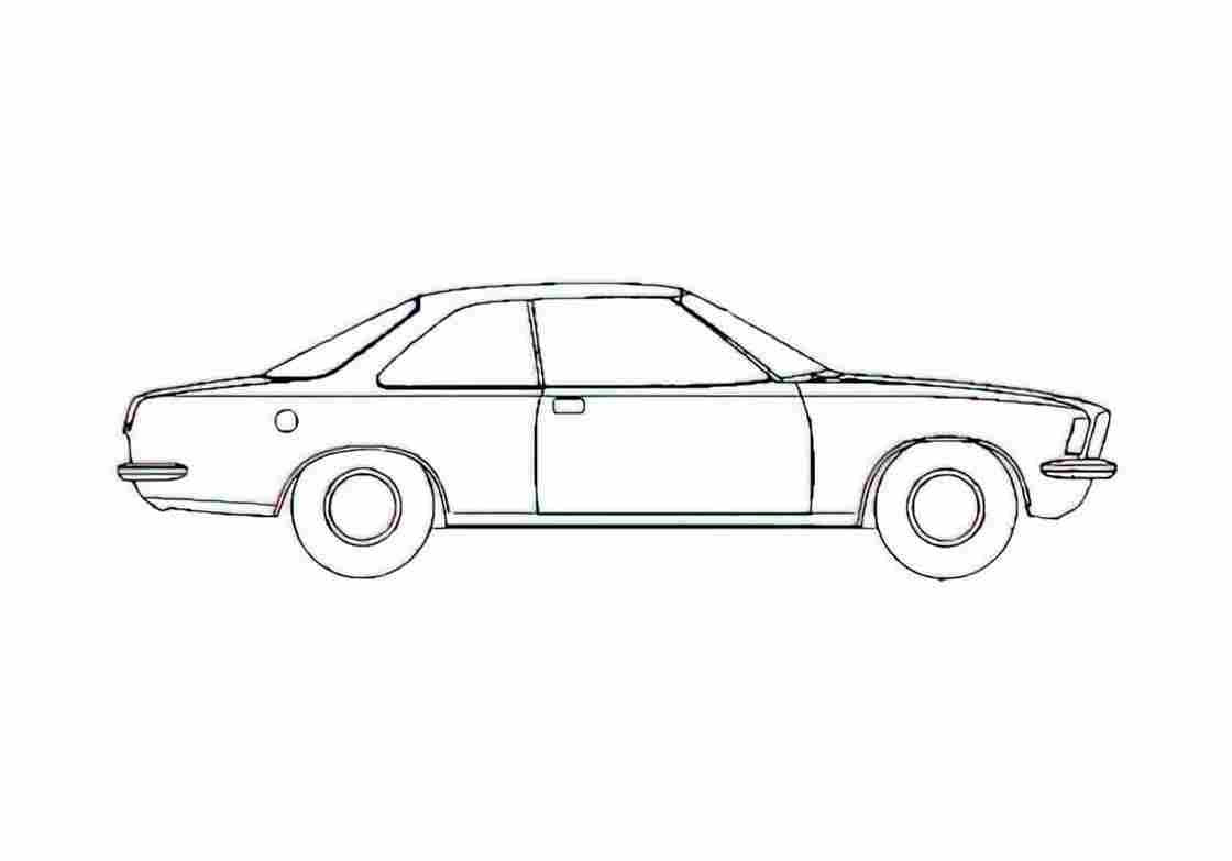 Blueprint Opel Commodore B Coupe 1973 A4 Photo Print