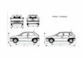 Blueprint Opel Corsa 3 door Hatchback 1999 A4 Photo Print