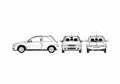 Blueprint Opel Corsa C 3 door Hatchback 2005 A4 Photo Print