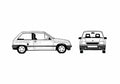 Blueprint Opel Corsa Hatchback 1991 A4 Photo Print