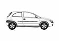 Blueprint Opel Corsa Hatchback 2005 A4 Photo Print