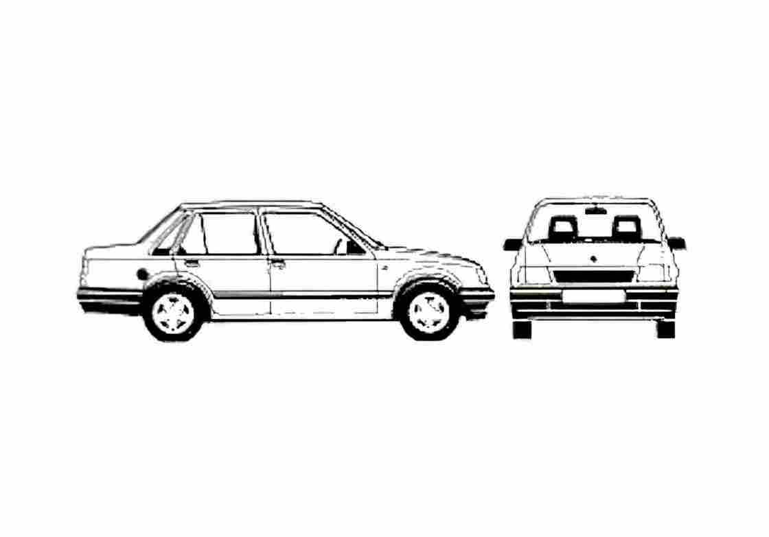 Blueprint Opel Corsa Sedan 1991 A4 Photo Print