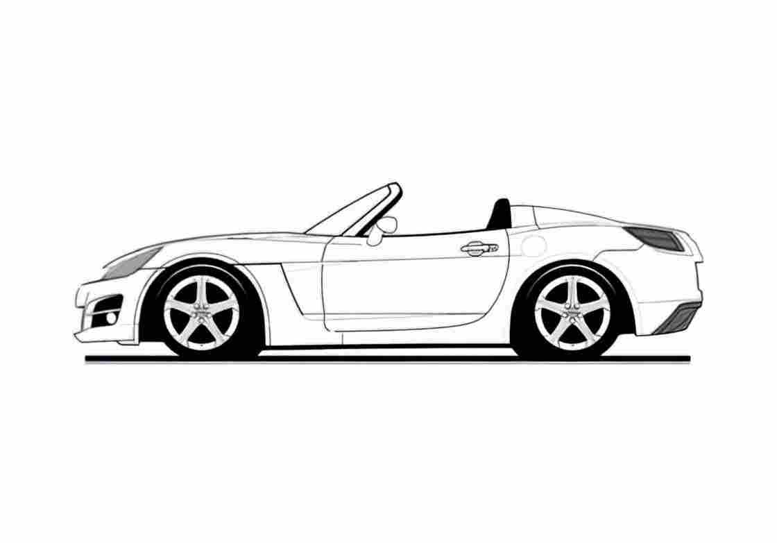 Blueprint Opel GT Cabriolet 2006 A4 Photo Print
