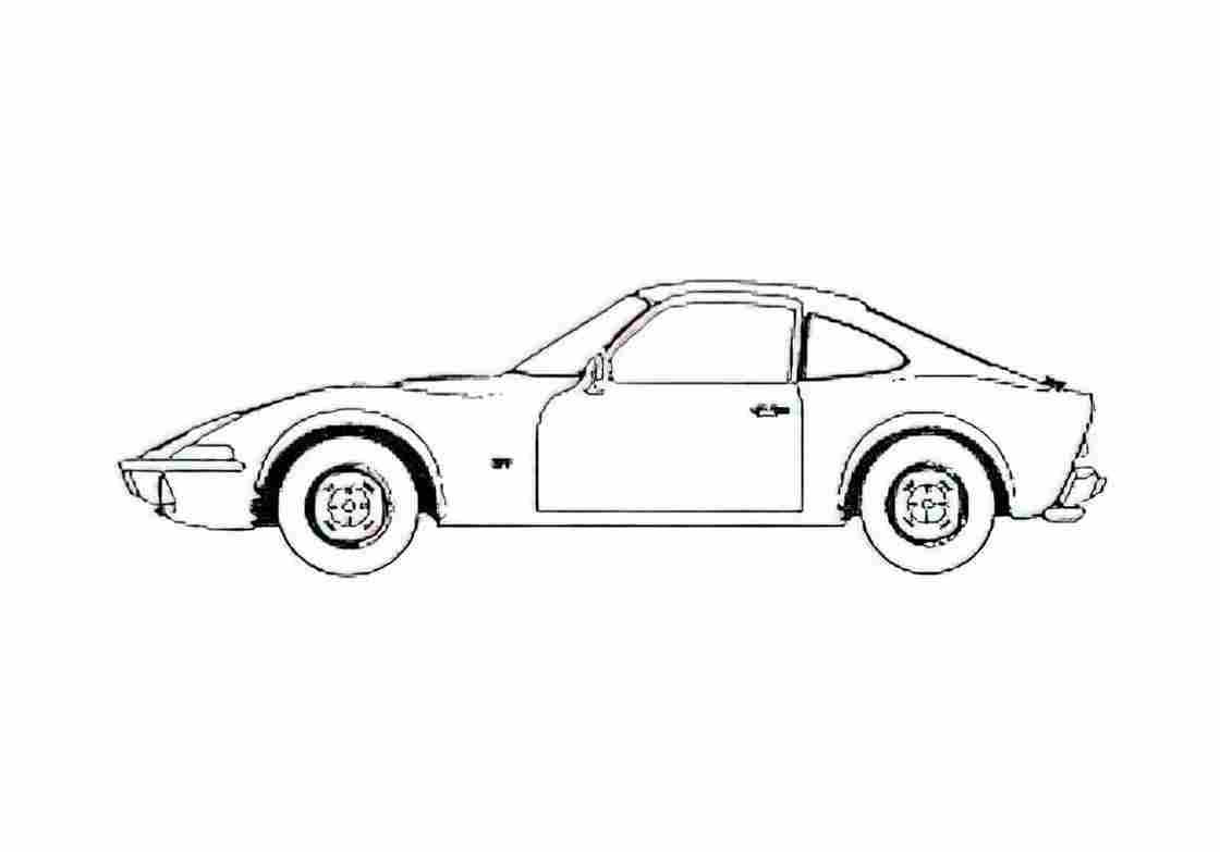 Blueprint Opel GT Coupe 1970 A4 Photo Print
