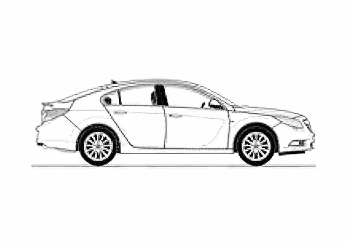 Blueprint Opel Insignia Hatchback 2008 A4 Photo Print