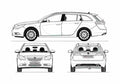 Blueprint Opel Insignia Sport Tourer Wagon 2009 A4 Photo Print
