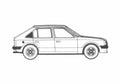Blueprint Opel Kaddet 1.3S Hatchback 1979 A4 Photo Print