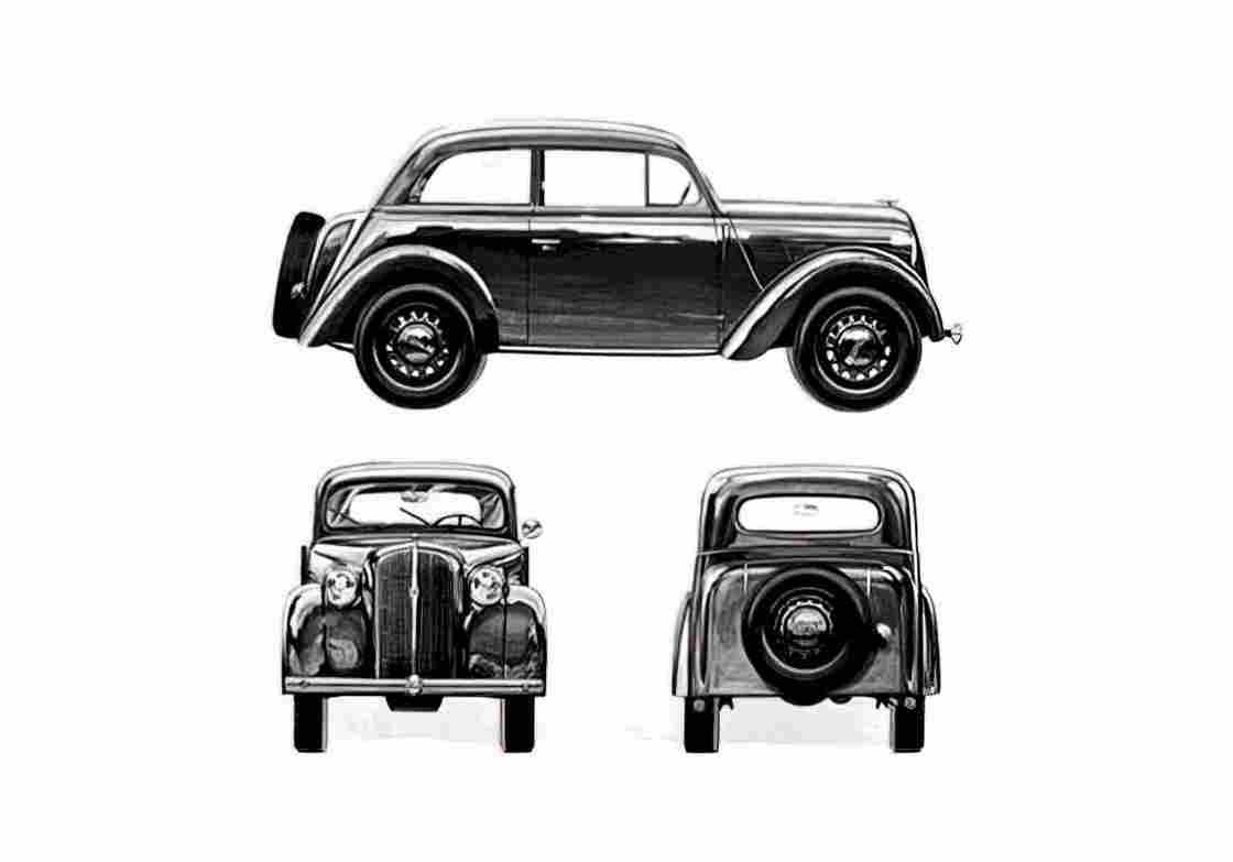 Blueprint Opel Kaddet 2 door Hatchback 1938 A4 Photo Print