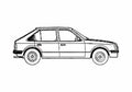 Blueprint Opel Kaddet 5 door Hatchback 1983 A4 Photo Print