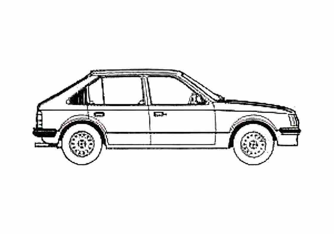 Blueprint Opel Kaddet 5 door Hatchback 1983 A4 Photo Print