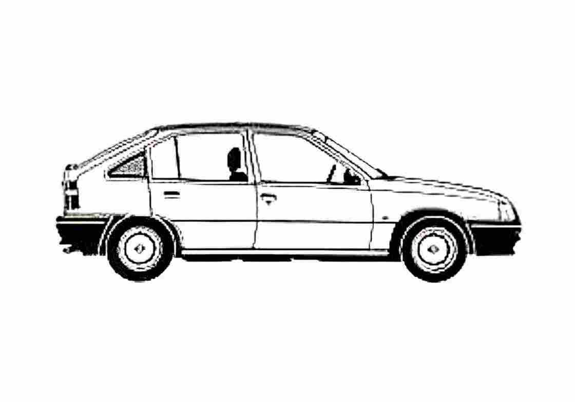 Blueprint Opel Kaddet 5 door Hatchback 1988 A4 Photo Print