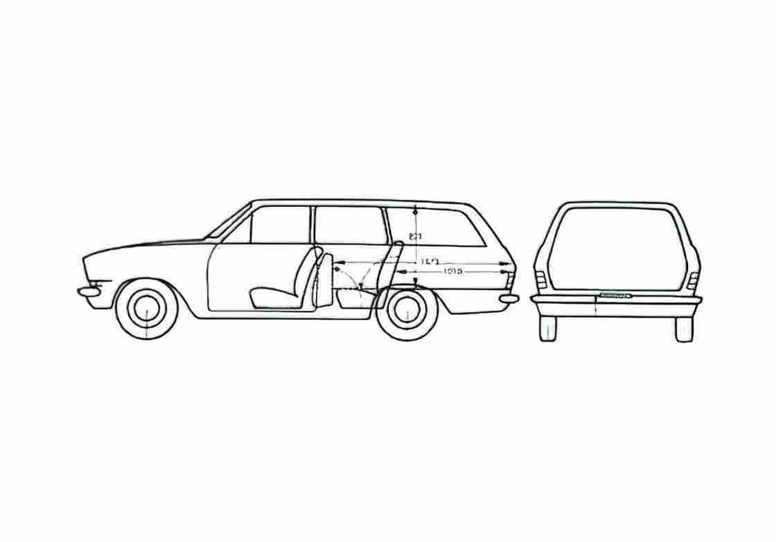 Blueprint Opel Kaddet Wagon 1972 A4 Photo Print