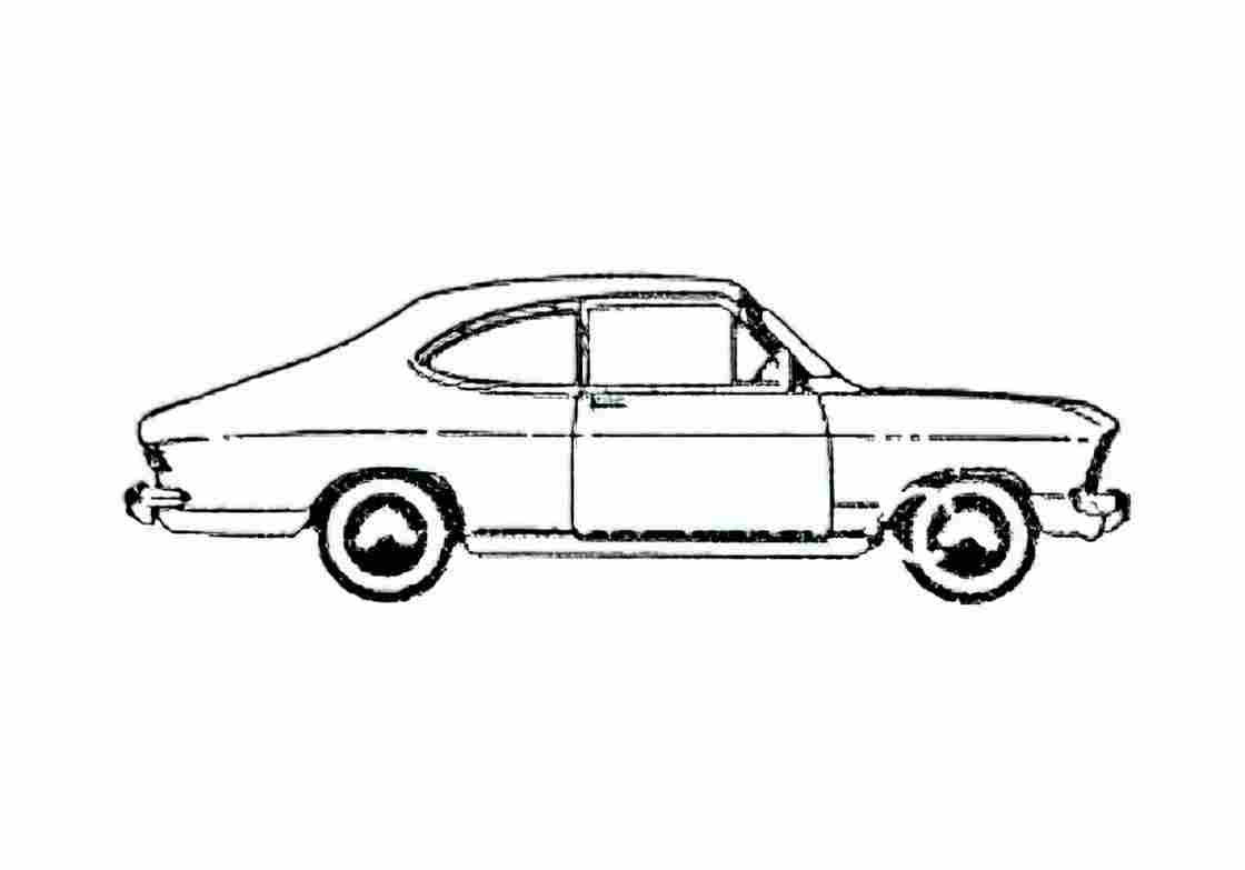 Blueprint Opel Kadett B Coupe 1966 A4 Photo Print