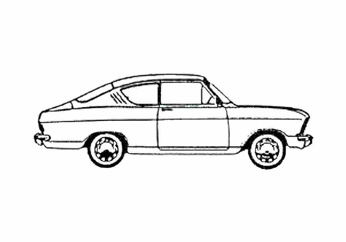 Blueprint Opel Kadett B SR Coupe 1966 A4 Photo Print
