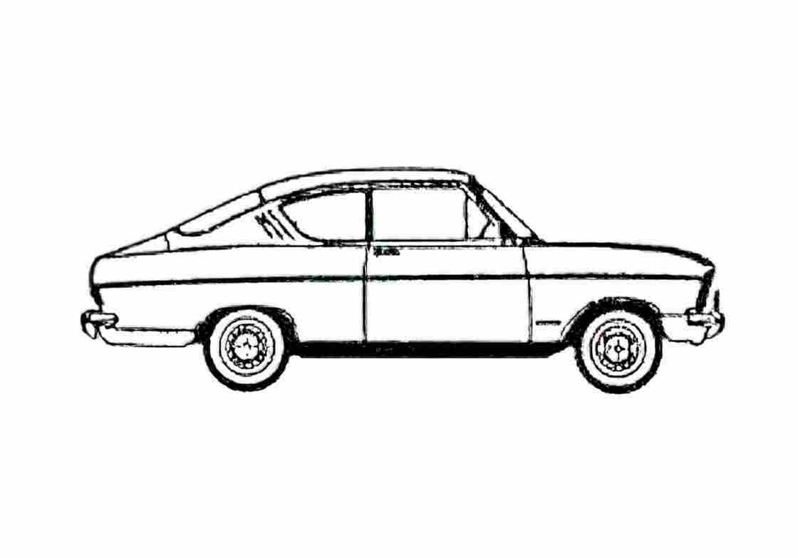Blueprint Opel Kadett B SR Rallye Coupe 1966 A4 Photo Print
