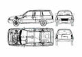 Blueprint Opel Kadett E Caravan Wagon 1984 A4 Photo Print