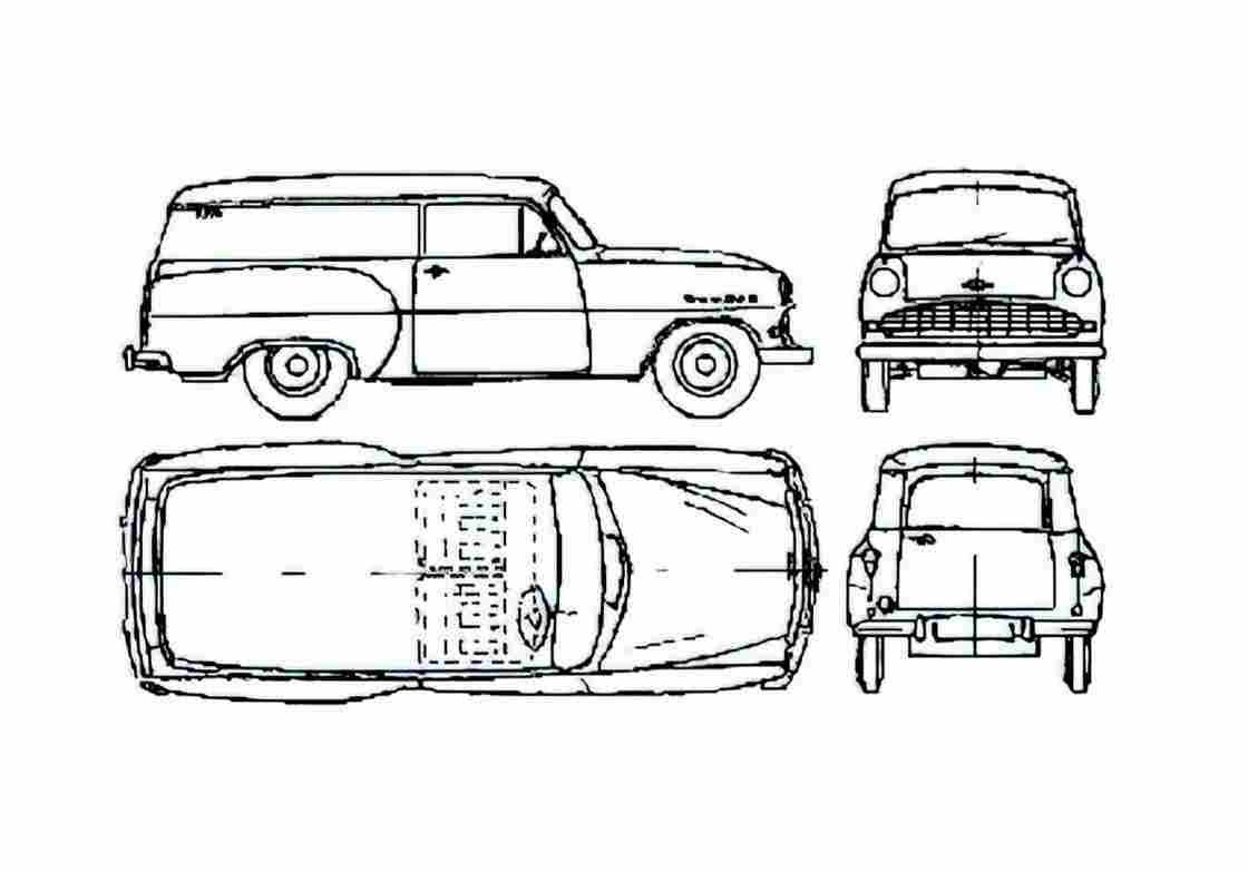 Blueprint Opel L56 Van 1956 A4 Photo Print