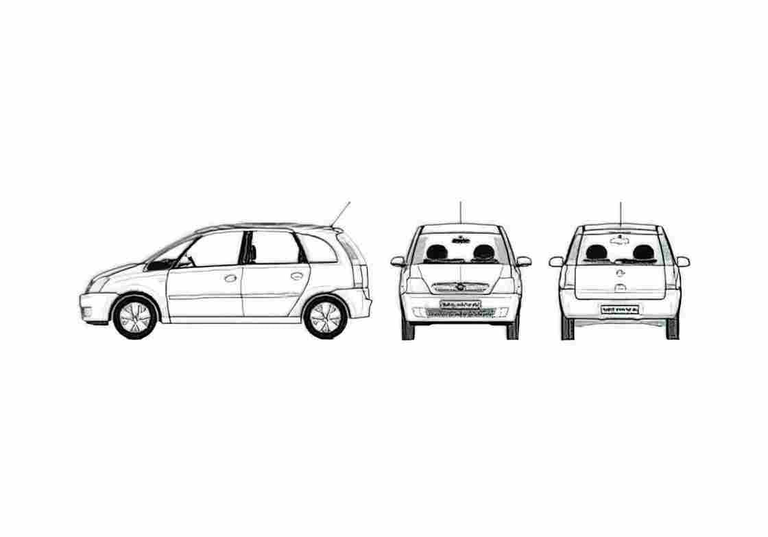 Blueprint Opel Meriva Microvan 2005 A4 Photo Print