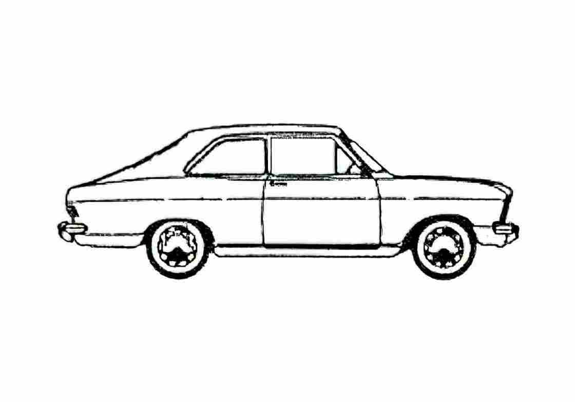 Blueprint Opel Olympia Fastback 2 door Sedan 1967 A4 Photo Print