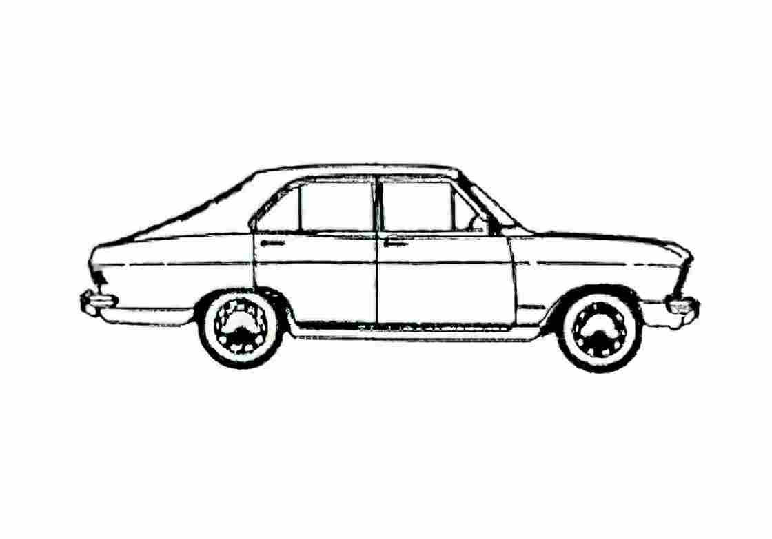 Blueprint Opel Olympia Fastback Sedan 1967 A4 Photo Print