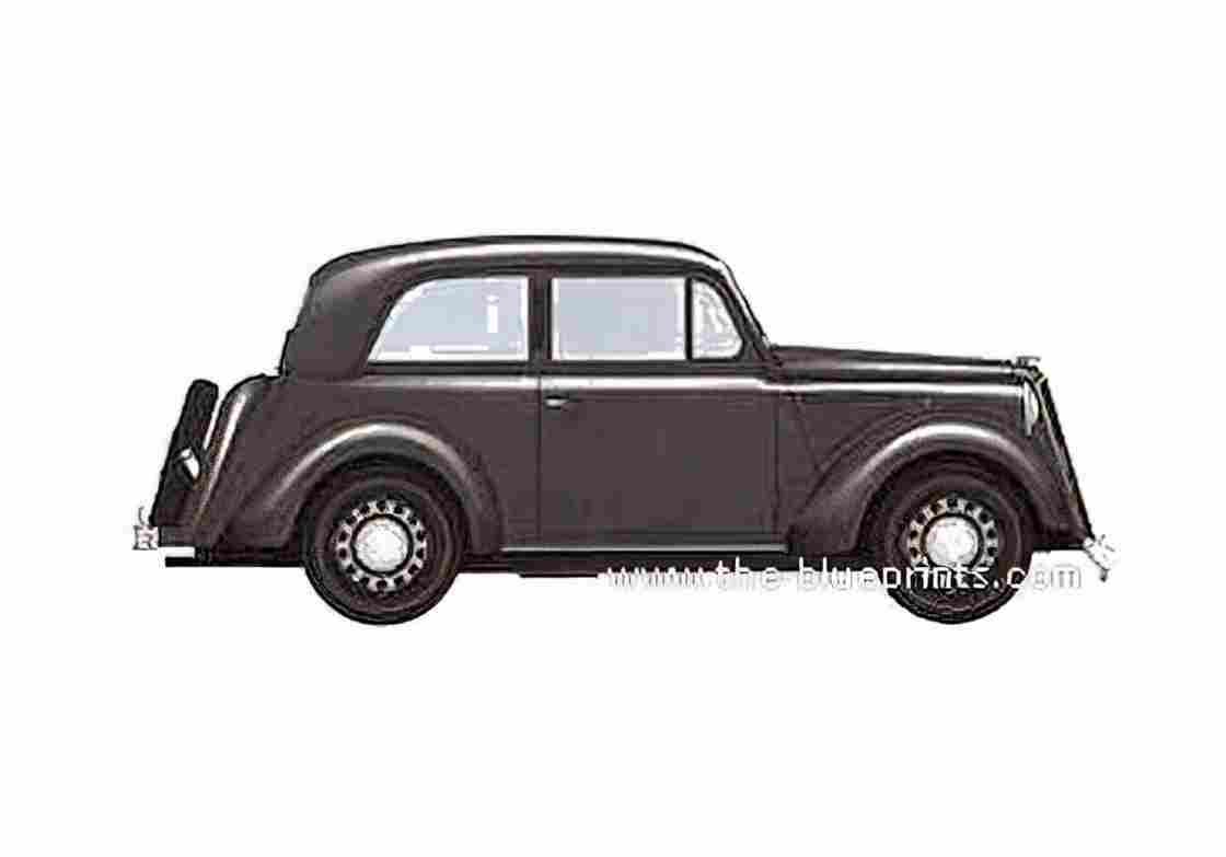 Blueprint Opel Olympia Sedan 1937 A4 Photo Print