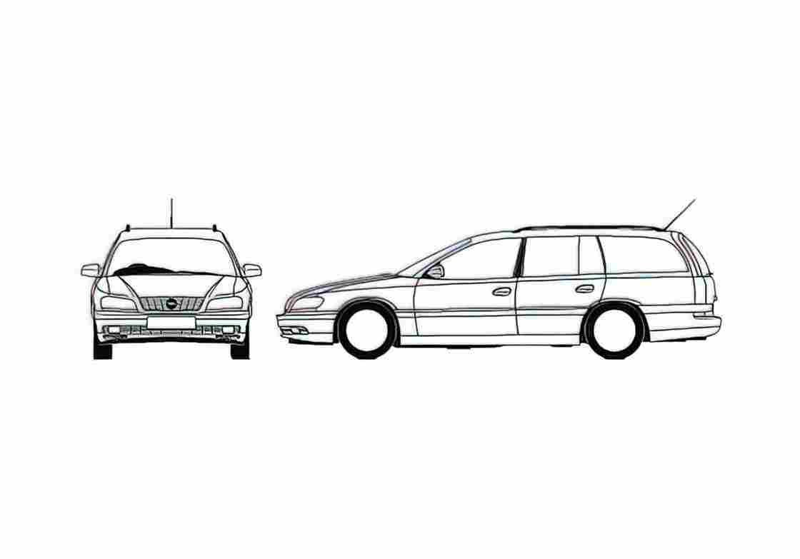 Blueprint Opel Omega Wagon 1990 A4 Photo Print