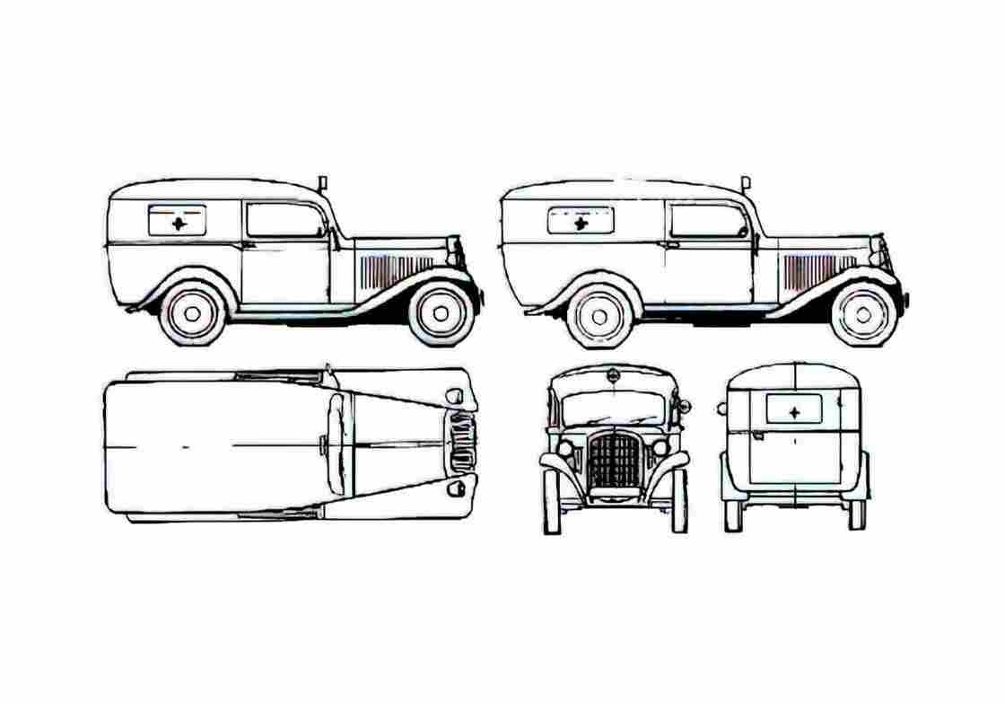 Blueprint Opel P4 Van 1938 A4 Photo Print