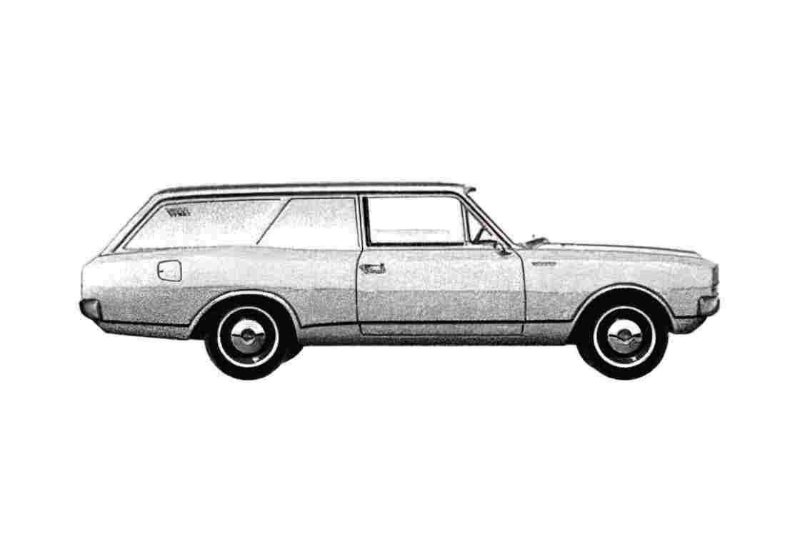 Blueprint Opel Rekord C 2 door Van 1967 A4 Photo Print
