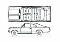 Blueprint Opel Rekord C Coupe 1967 A4 Photo Print