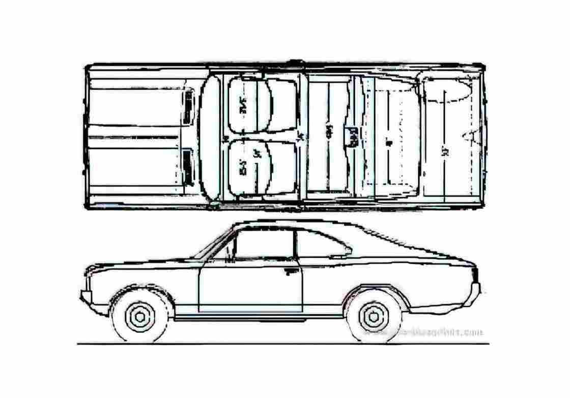 Blueprint Opel Rekord C Coupe 1967 A4 Photo Print