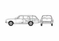 Blueprint Opel Rekord C Wagon 1967 A4 Photo Print