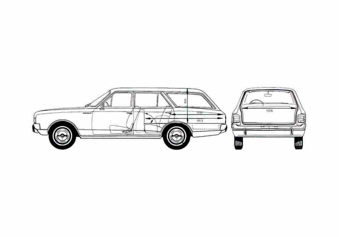 Blueprint Opel Rekord C Wagon 1967 A4 Photo Print
