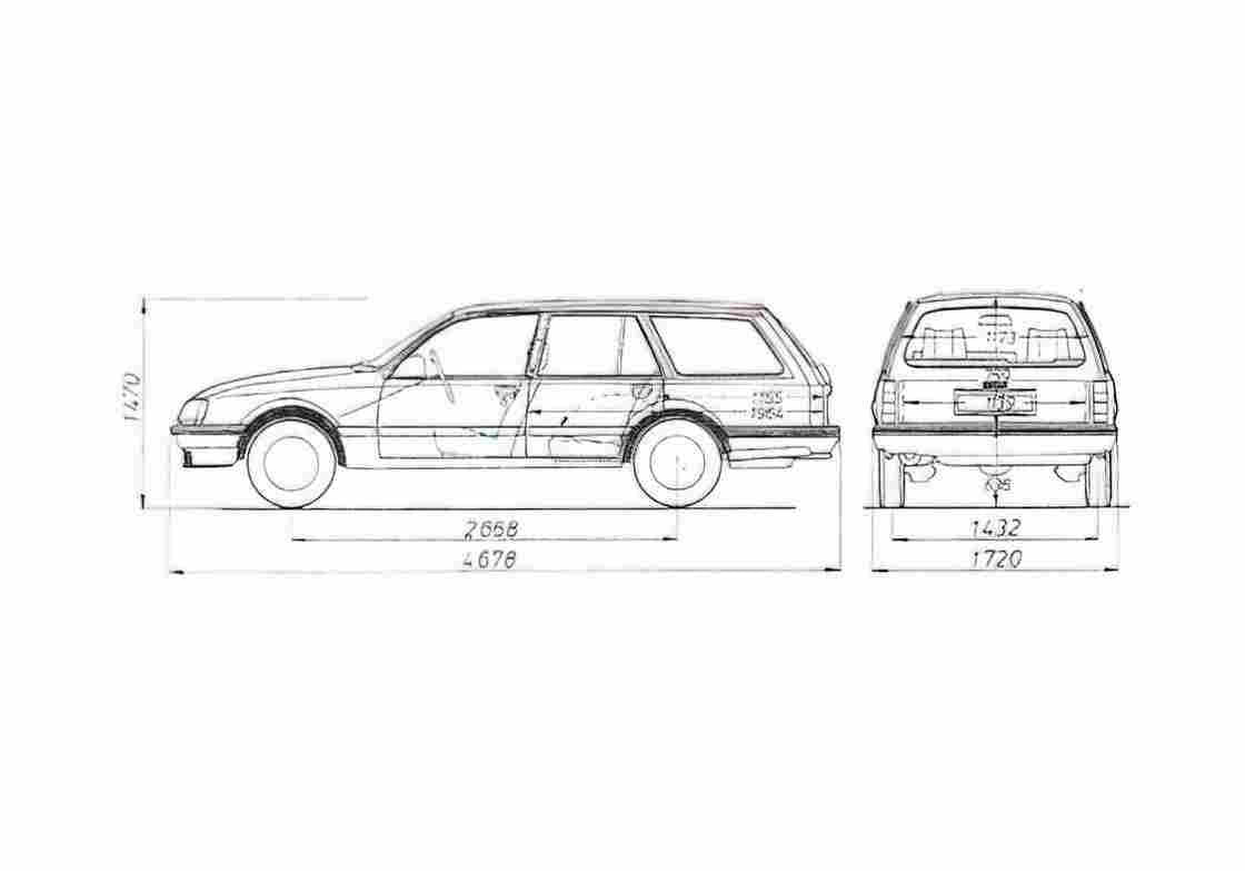 Blueprint Opel Rekord Caravan Wagon 1982 A4 Photo Print