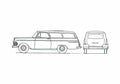 Blueprint Opel Rekord P2 Caravan Wagon 1960 A4 Photo Print
