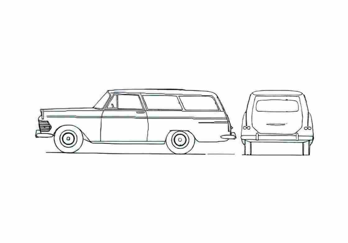 Blueprint Opel Rekord P2 Caravan Wagon 1960 A4 Photo Print