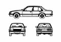 Blueprint Opel Rekord Sedan A4 Photo Print